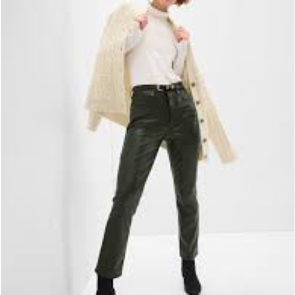 GAP NWT green vegan leather pants size 29/8 - Picture 10 of 11